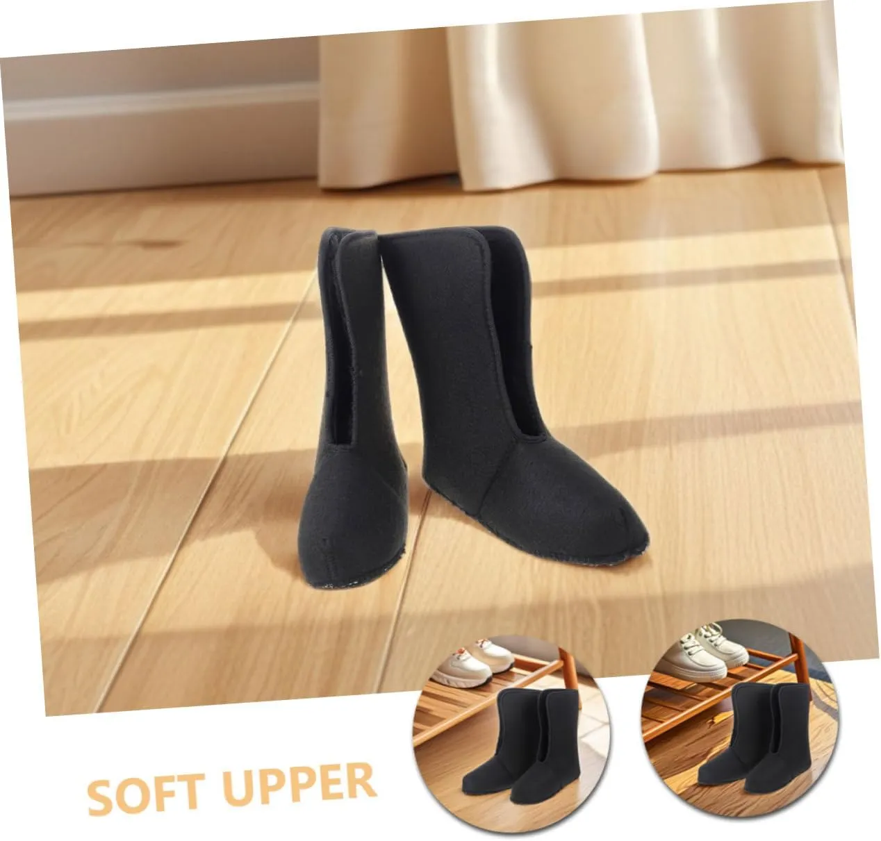 1 Pair Waterproof Snow Boot Liner Winter Shoe Liners Snow Boot Liners for Male Boot Liner Thick Hiking Boot Liners Warm Boot Liners Insulated Shoe Liners Boots Plush Black