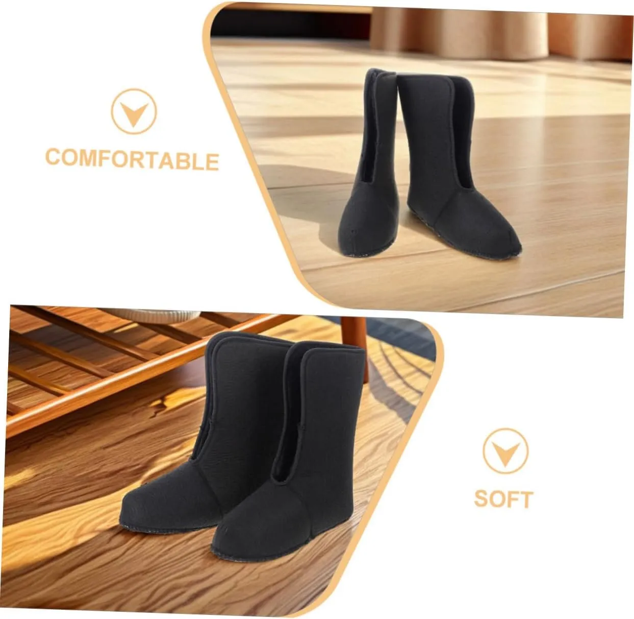 1 Pair Waterproof Snow Boot Liner Winter Shoe Liners Snow Boot Liners for Male Boot Liner Thick Hiking Boot Liners Warm Boot Liners Insulated Shoe Liners Boots Plush Black