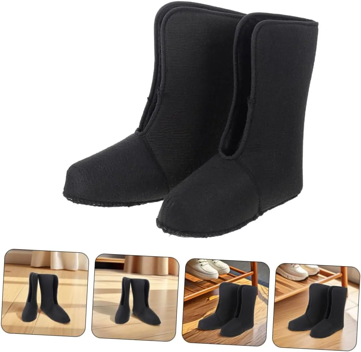 1 Pair Waterproof Snow Boot Liner Winter Shoe Liners Snow Boot Liners for Male Boot Liner Thick Hiking Boot Liners Warm Boot Liners Insulated Shoe Liners Boots Plush Black