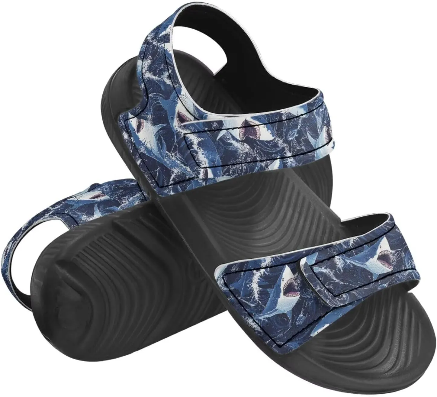 2025 Fashion Toddler Boys' Double Hook and Loop Sandals with Print, Anti-Slip, Comfort, Stable for Learning Walking