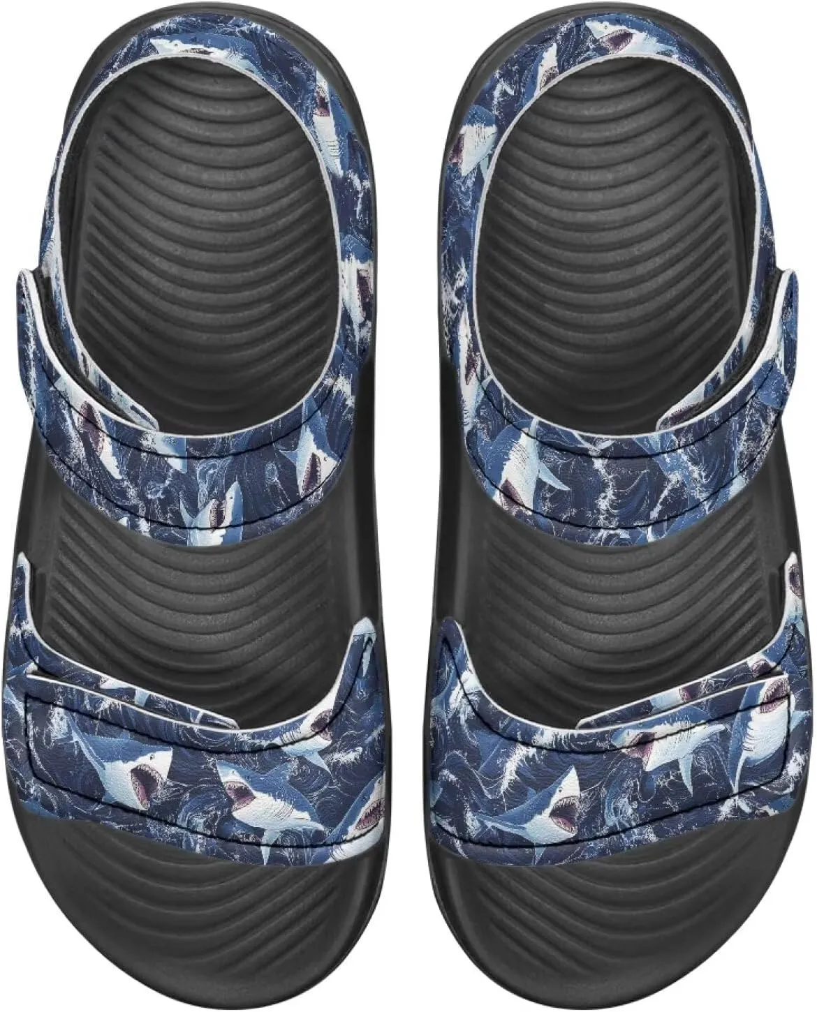2025 Fashion Toddler Boys' Double Hook and Loop Sandals with Print, Anti-Slip, Comfort, Stable for Learning Walking