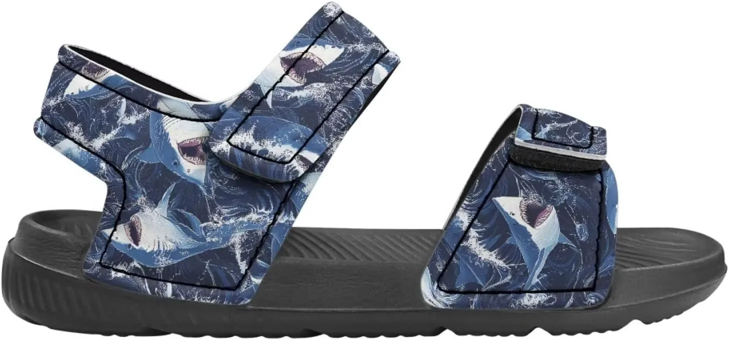 2025 Fashion Toddler Boys' Double Hook and Loop Sandals with Print, Anti-Slip, Comfort, Stable for Learning Walking