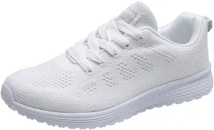 AMDBEL White Sneakers for Women, Women's Walking Shoes Lightweight Breathable Running Shoes Non Slip Athletic Fashion Sneakers Mesh Workout Casual Sports, Sneakers for Women 2024