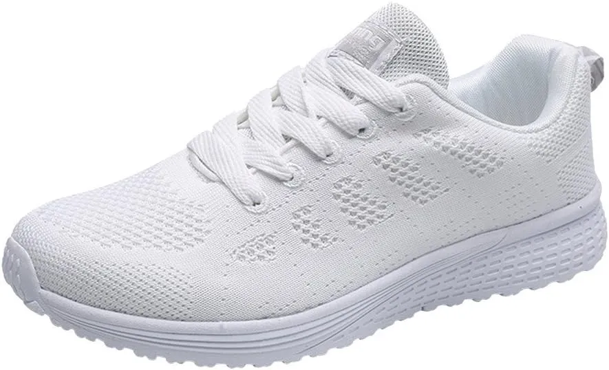 AMDBEL White Sneakers for Women, Women's Walking Shoes Lightweight Breathable Running Shoes Non Slip Athletic Fashion Sneakers Mesh Workout Casual Sports, Sneakers for Women 2024