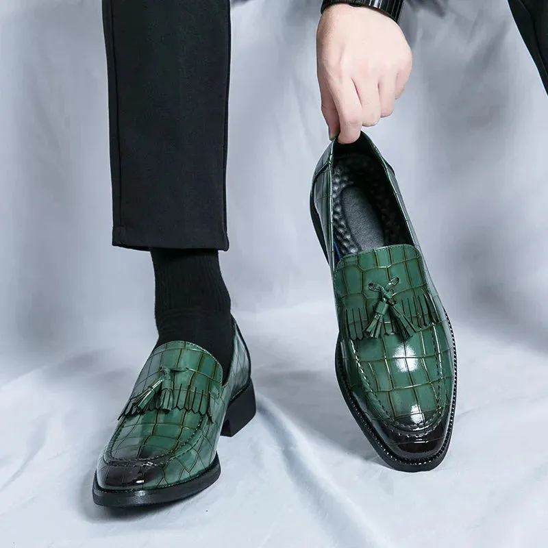 Amozae- Janggi Croc Patent Tassel Loafers