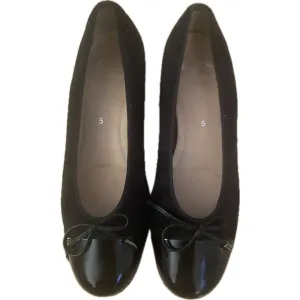 Ara Belinda Black Suede Ballet Flats Size 7.5