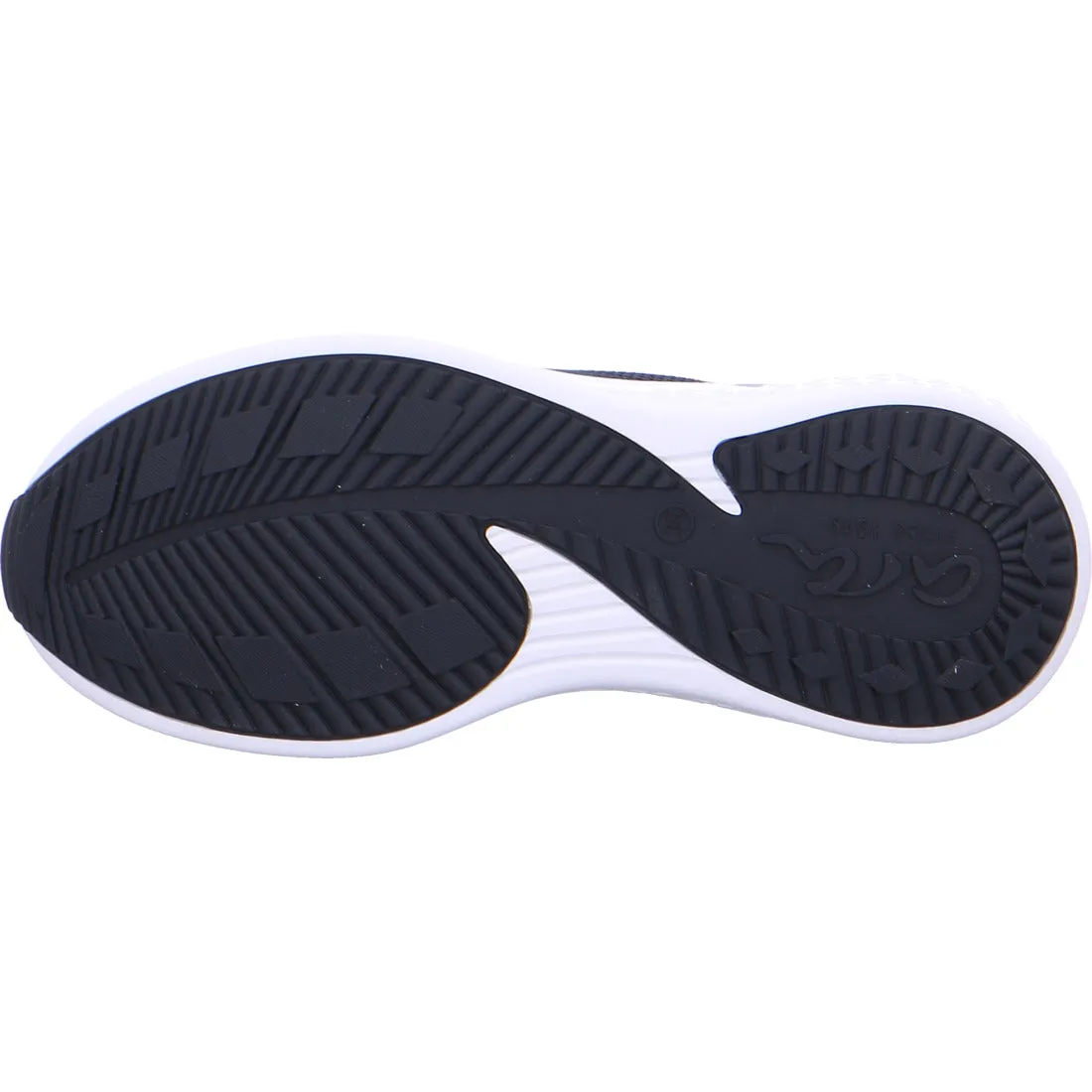Ara Ladies Woven Stretch Slip On Sneaker Navy