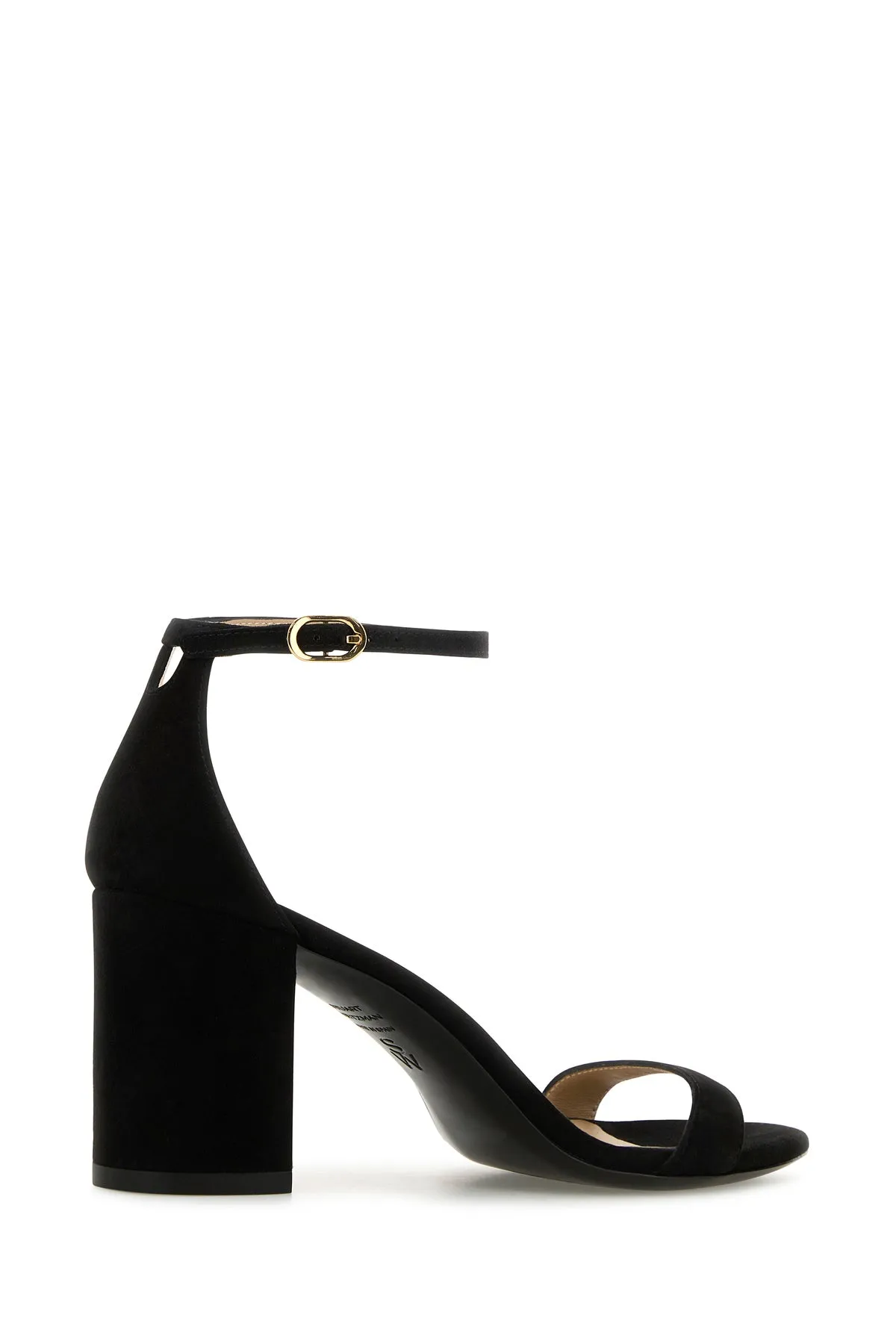 Black suede Nudist Block sandals