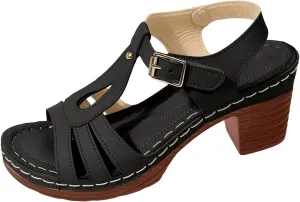 Chunky Heel Sandals for Women Comfortable Walking Summer Womens Sandal Beach Bohemia Adjustable Ankle Strap Shoes Open Toe Causal Shoes Going Out Sandals