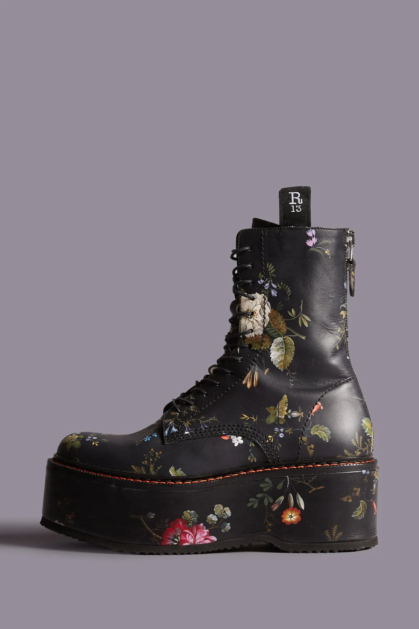 DOUBLE STACK BOOT - BLACK FLORAL