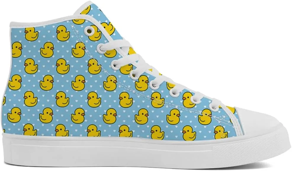 Duck High Top Canvas Shoes for Men Women High Top Sneakers Casual Shoes Gifts for Boys Girls