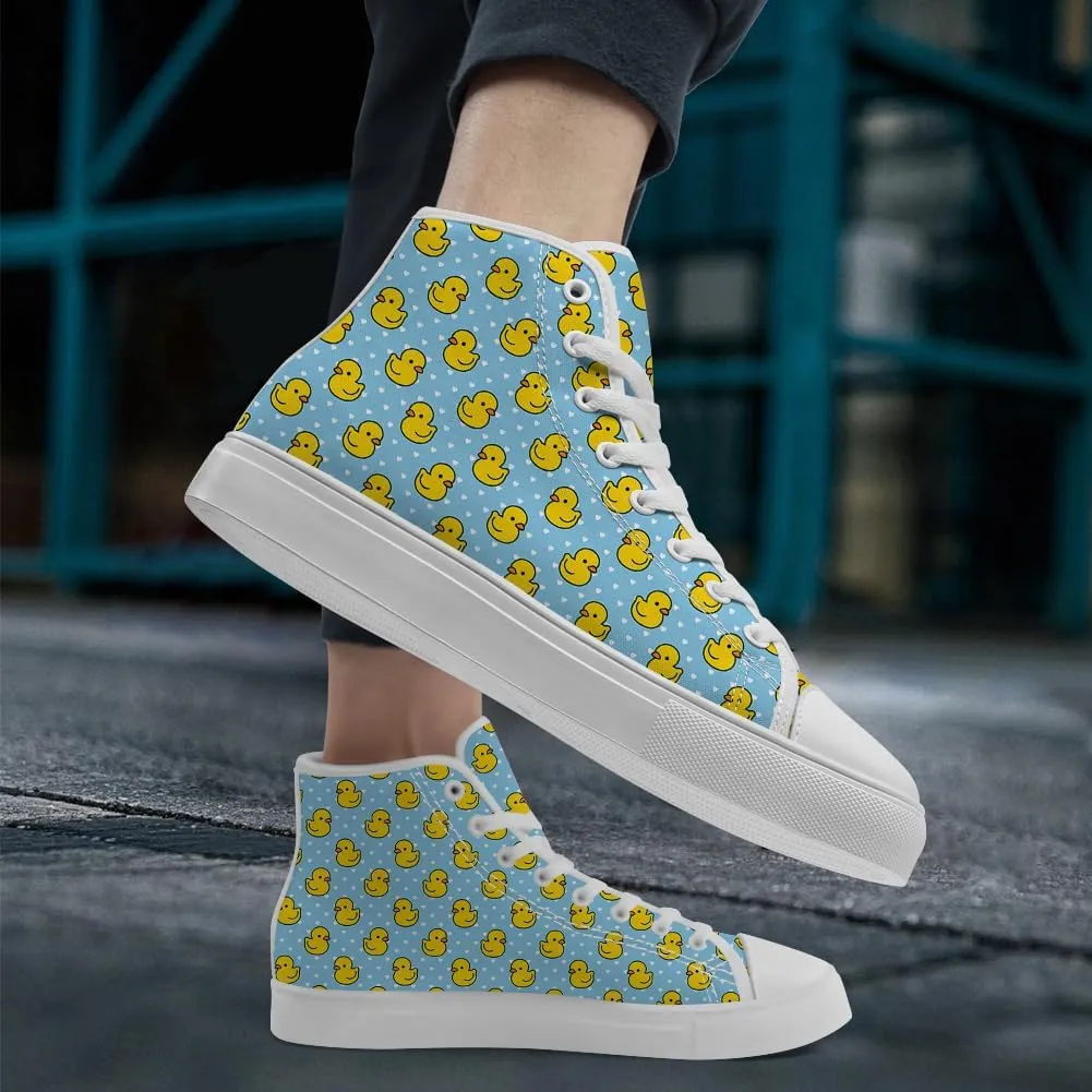 Duck High Top Canvas Shoes for Men Women High Top Sneakers Casual Shoes Gifts for Boys Girls