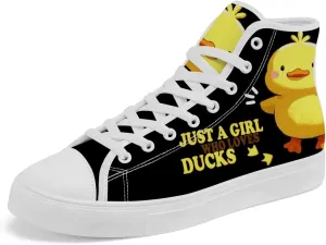 Duck High Top Canvas Shoes for Men Women High Top Sneakers Casual Shoes Gifts for Boys Girls