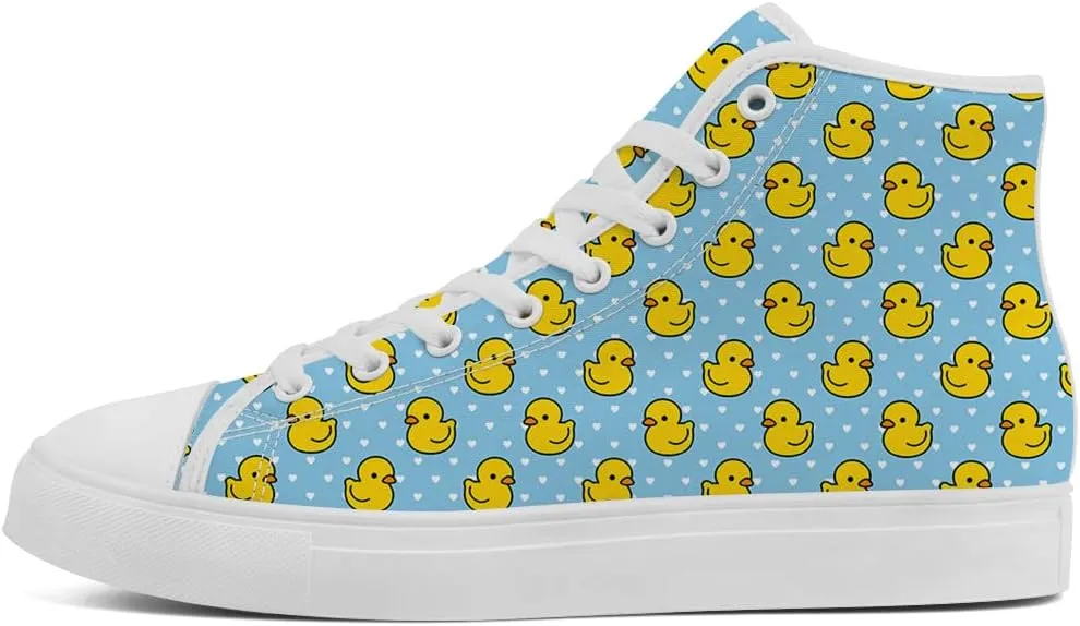 Duck High Top Canvas Shoes for Men Women High Top Sneakers Casual Shoes Gifts for Boys Girls