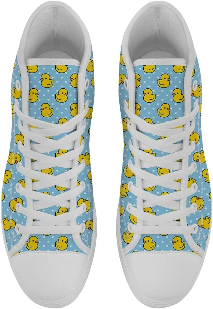 Duck High Top Canvas Shoes for Men Women High Top Sneakers Casual Shoes Gifts for Boys Girls