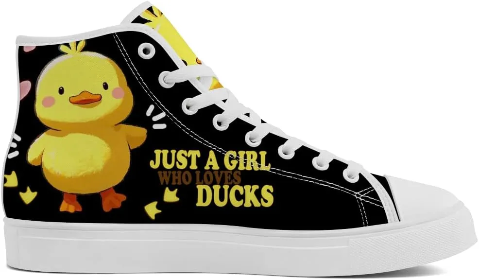 Duck High Top Canvas Shoes for Men Women High Top Sneakers Casual Shoes Gifts for Boys Girls