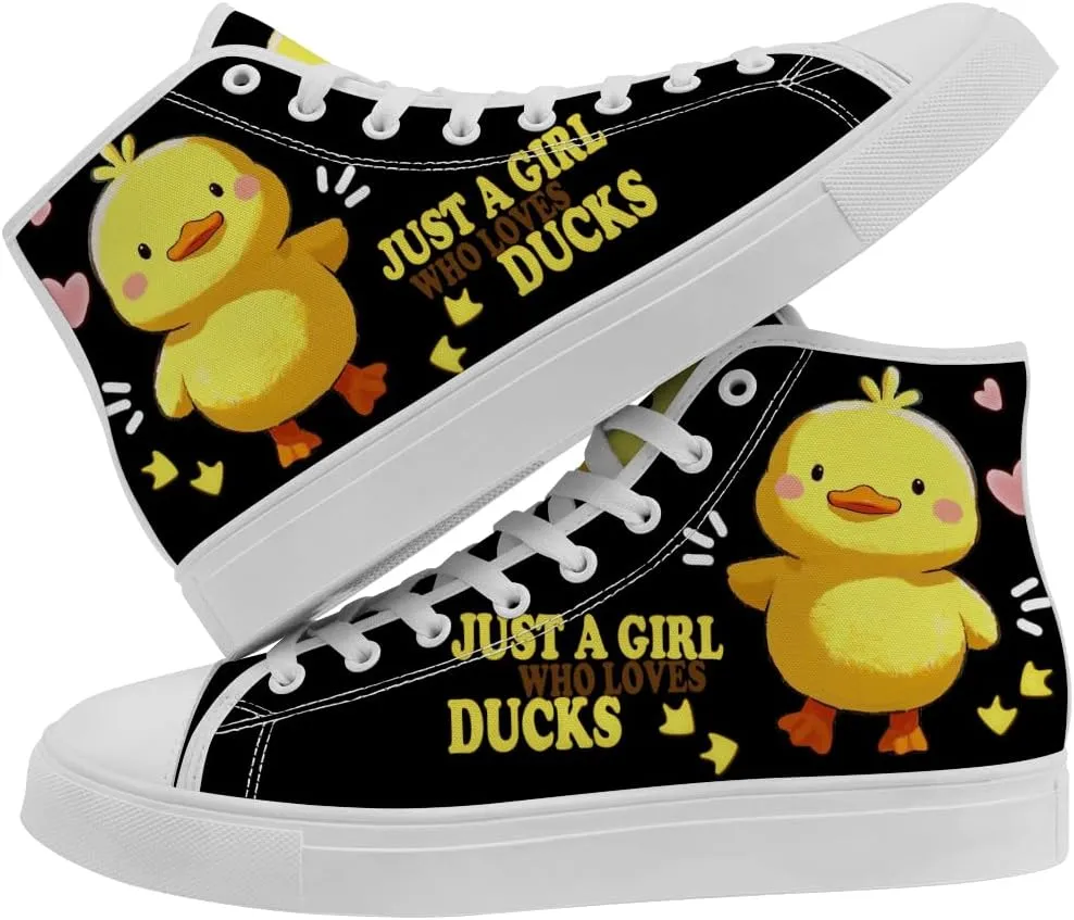 Duck High Top Canvas Shoes for Men Women High Top Sneakers Casual Shoes Gifts for Boys Girls