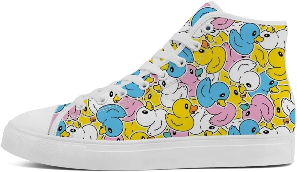 Duck High Top Canvas Shoes for Men Women High Top Sneakers Casual Shoes Gifts for Boys Girls