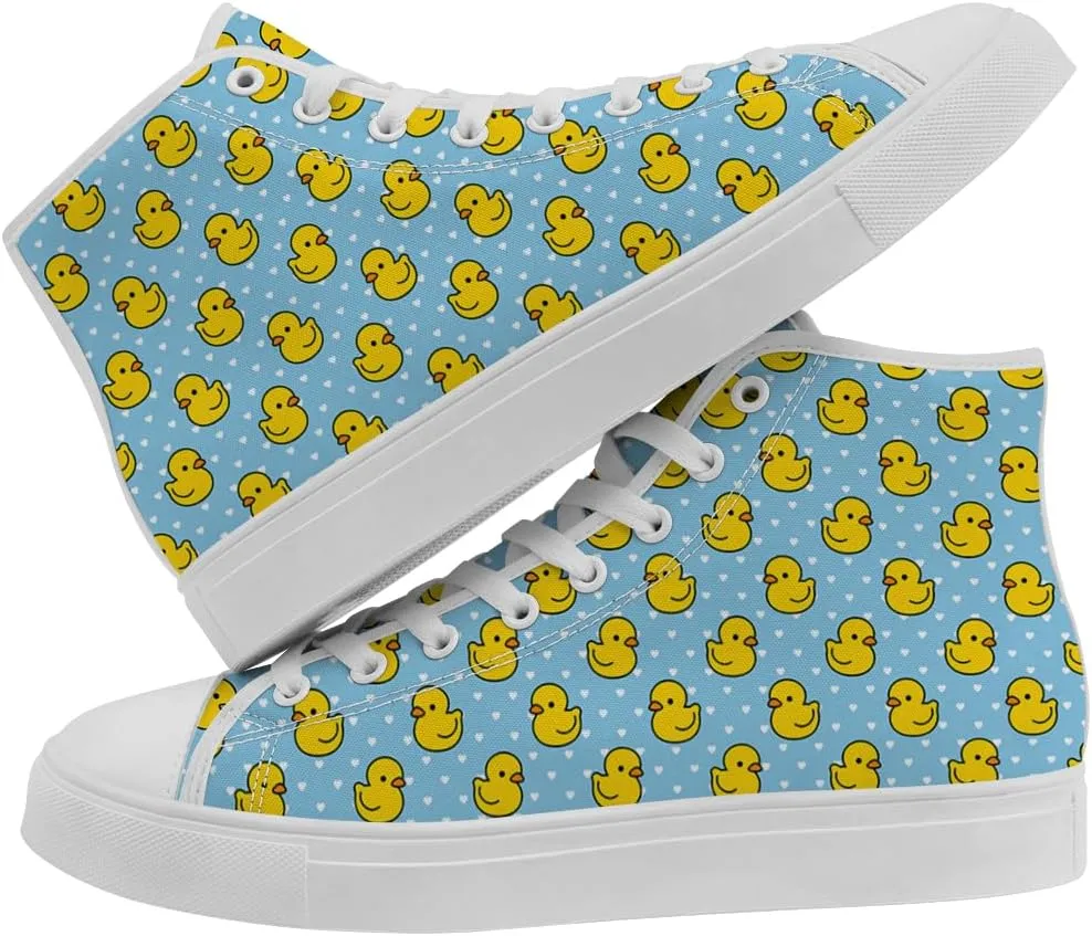 Duck High Top Canvas Shoes for Men Women High Top Sneakers Casual Shoes Gifts for Boys Girls
