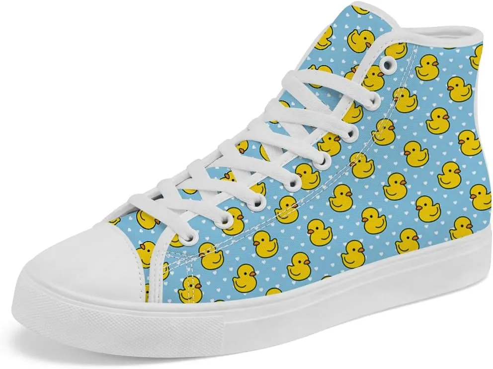 Duck High Top Canvas Shoes for Men Women High Top Sneakers Casual Shoes Gifts for Boys Girls