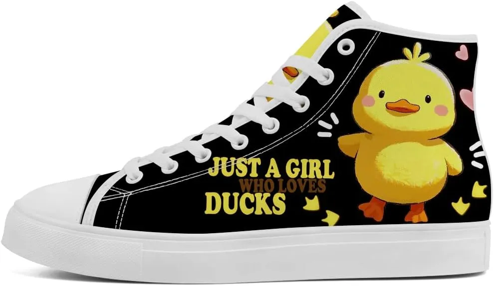 Duck High Top Canvas Shoes for Men Women High Top Sneakers Casual Shoes Gifts for Boys Girls
