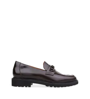 Elaenia Carob Boxed Leather & Hardware Loafers