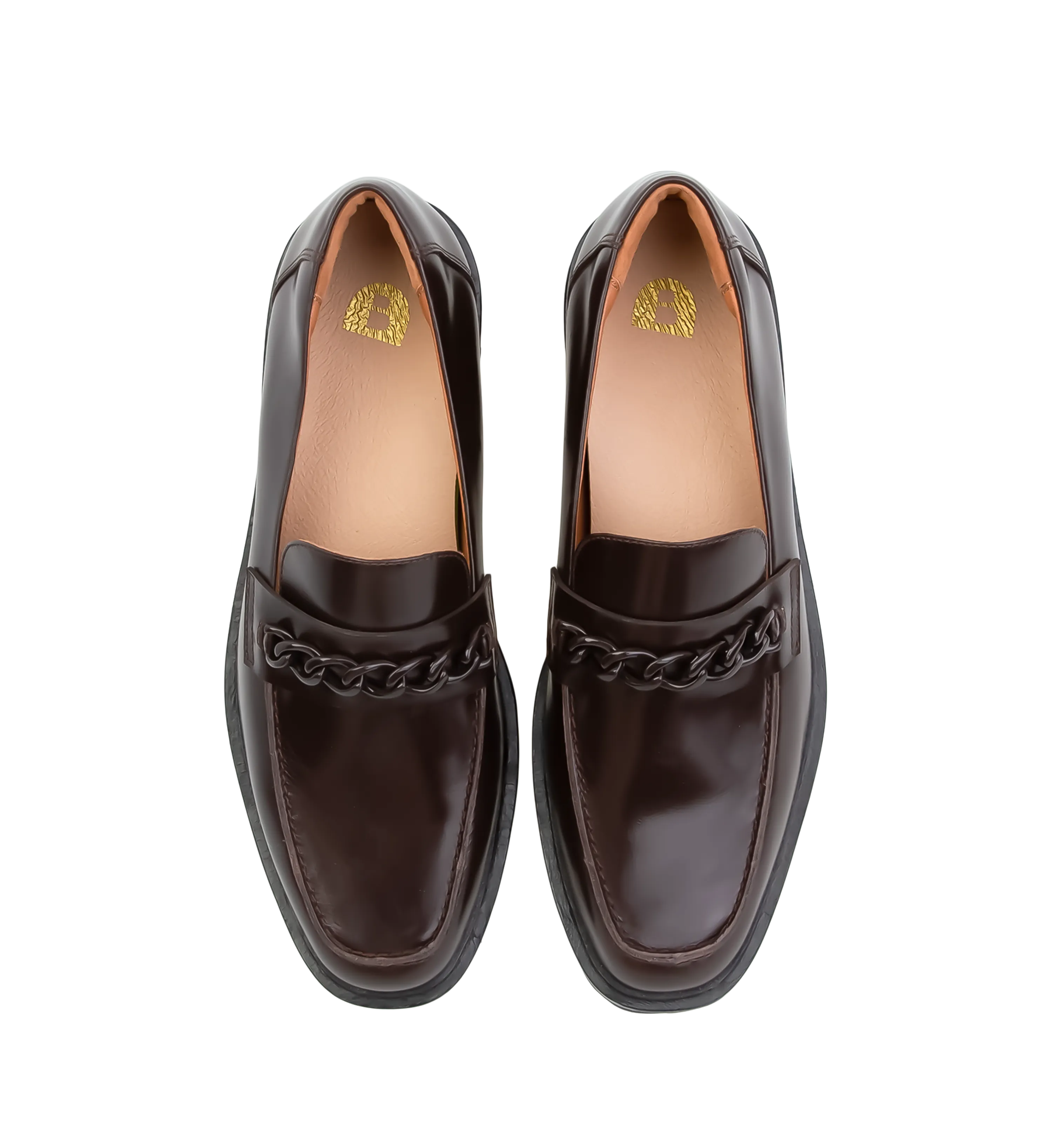 Elaenia Carob Boxed Leather & Hardware Loafers