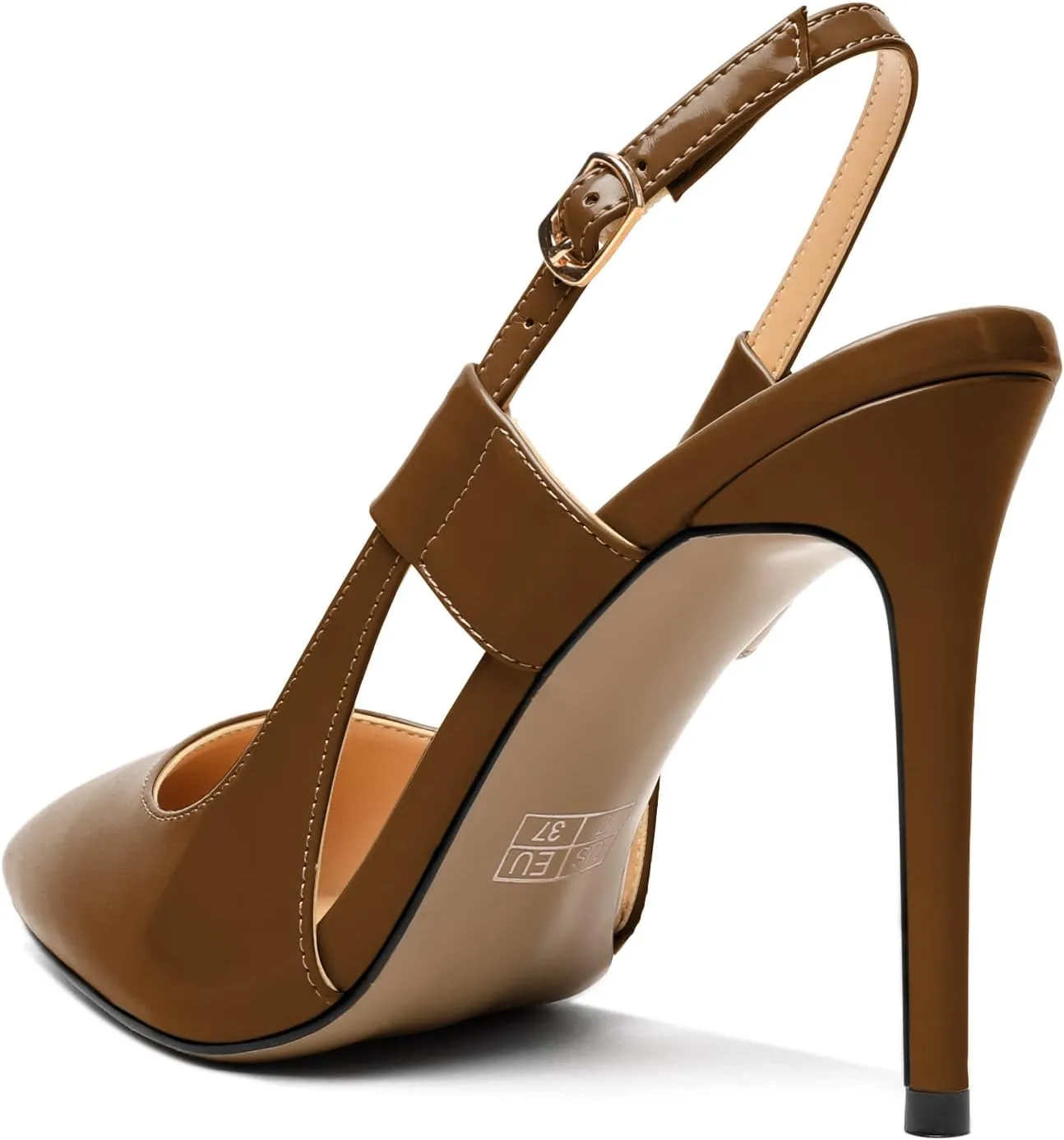 Eldof Pointed Toe Slingback Sandals,Ankle Strap Chic Pumps,Classy High Heel 4" Heel for Office Dress