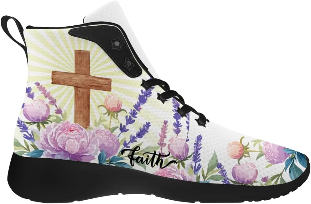 Faith Shoes for Women Men High Top Sneakers High Top Shoes Gifts for Mom Dad