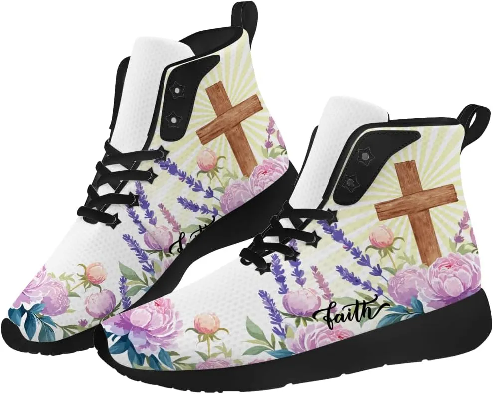 Faith Shoes for Women Men High Top Sneakers High Top Shoes Gifts for Mom Dad