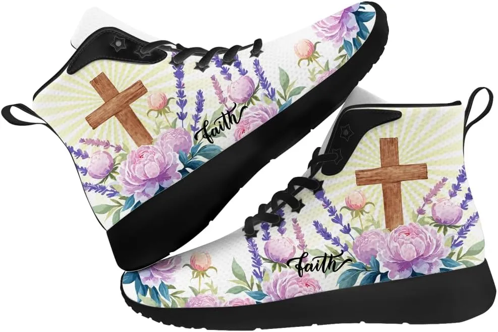 Faith Shoes for Women Men High Top Sneakers High Top Shoes Gifts for Mom Dad