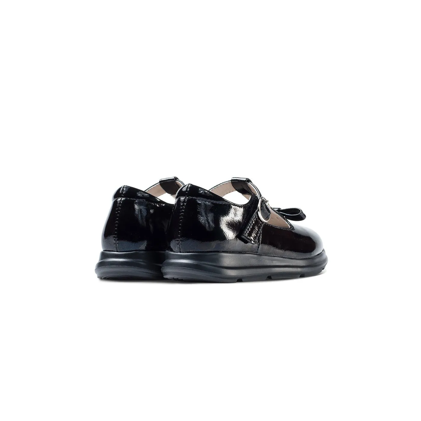 Fresh Meet Soft Sole Girl Patent Black T Bar School Shoes