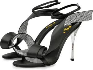 FSJ Women Chic Rhinestone Strap Decoration Open Toe Sandals Stiletto High Heel with Rhinestone Ankle Strap Ladies Party Dress Shoes Size 4-15 US