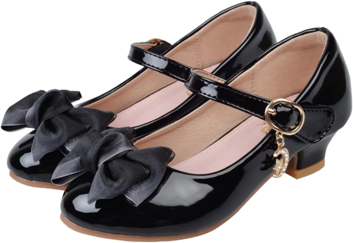 Girls Mary Jane Dress Shoes Pumps Low Heels Flower Party Wedding Shoes School Girl Shoes Kids