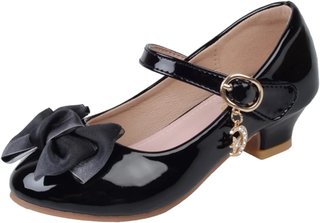Girls Mary Jane Dress Shoes Pumps Low Heels Flower Party Wedding Shoes School Girl Shoes Kids