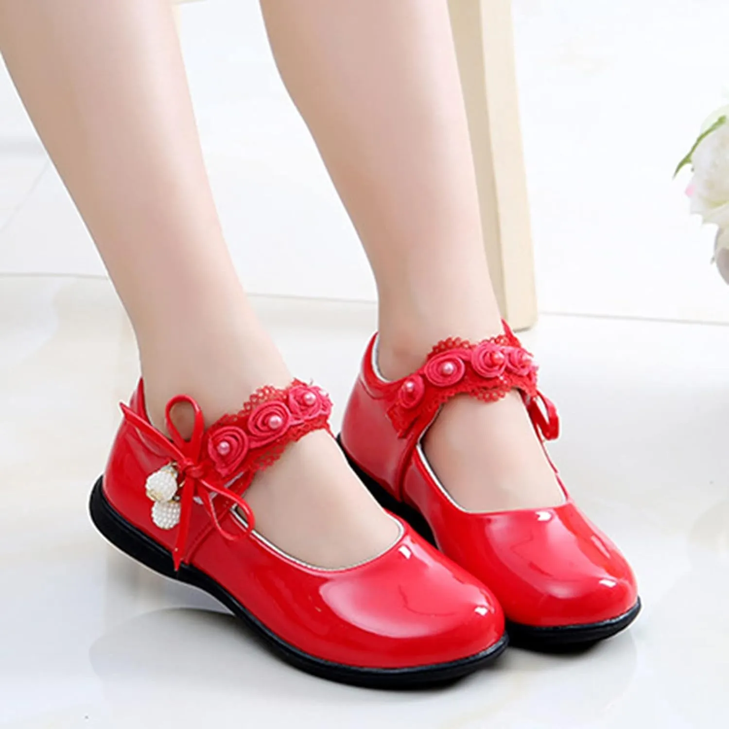 Girls Mary Jane Shoes School Kids Uniforms Flats Ballet Strap Dress Formal Slip-On Shoes Performance Shoes Youth