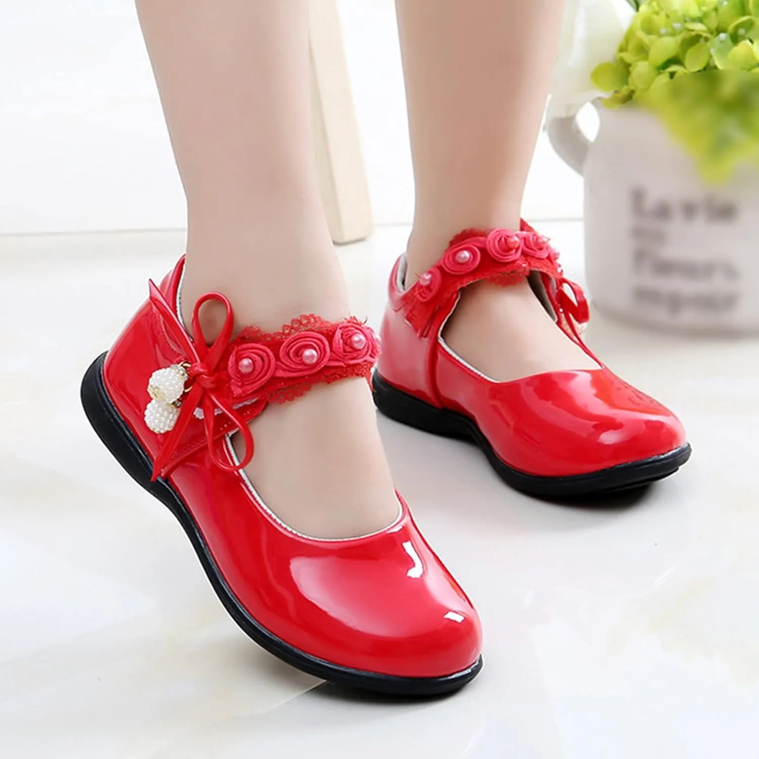Girls Mary Jane Shoes School Kids Uniforms Flats Ballet Strap Dress Formal Slip-On Shoes Performance Shoes Youth
