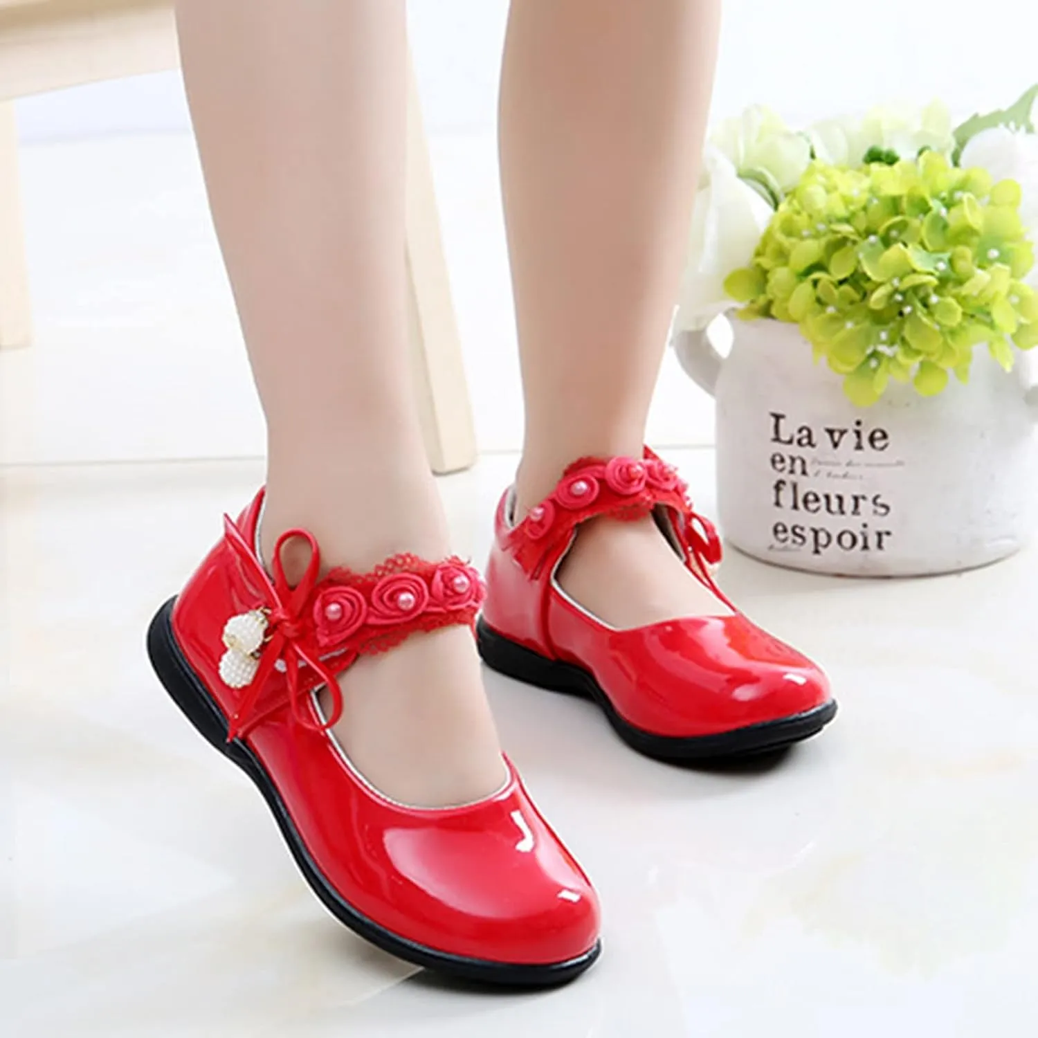 Girls Mary Jane Shoes School Kids Uniforms Flats Ballet Strap Dress Formal Slip-On Shoes Performance Shoes Youth