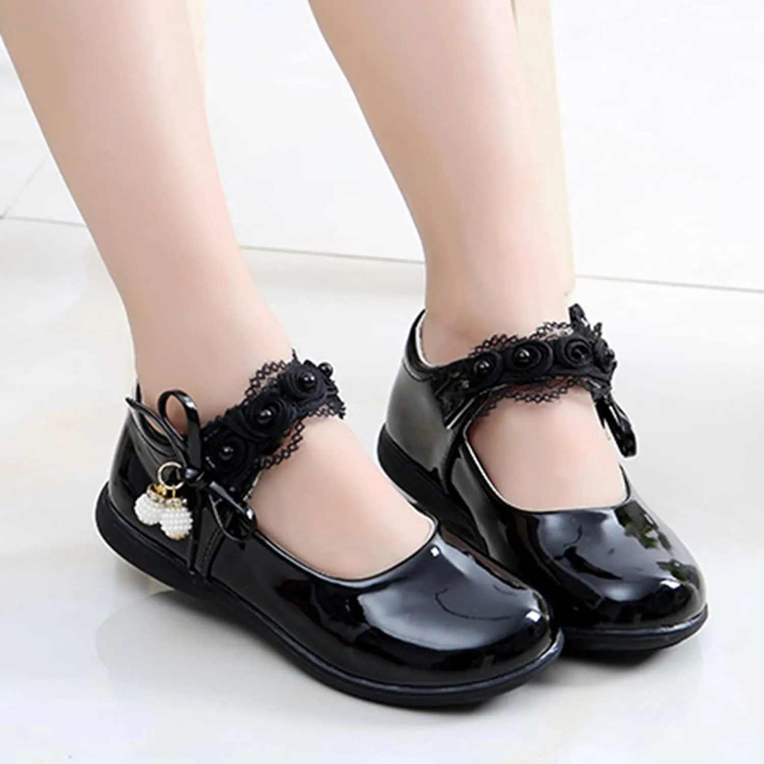 Girls Mary Jane Shoes School Kids Uniforms Flats Ballet Strap Dress Formal Slip-On Shoes Performance Shoes Youth