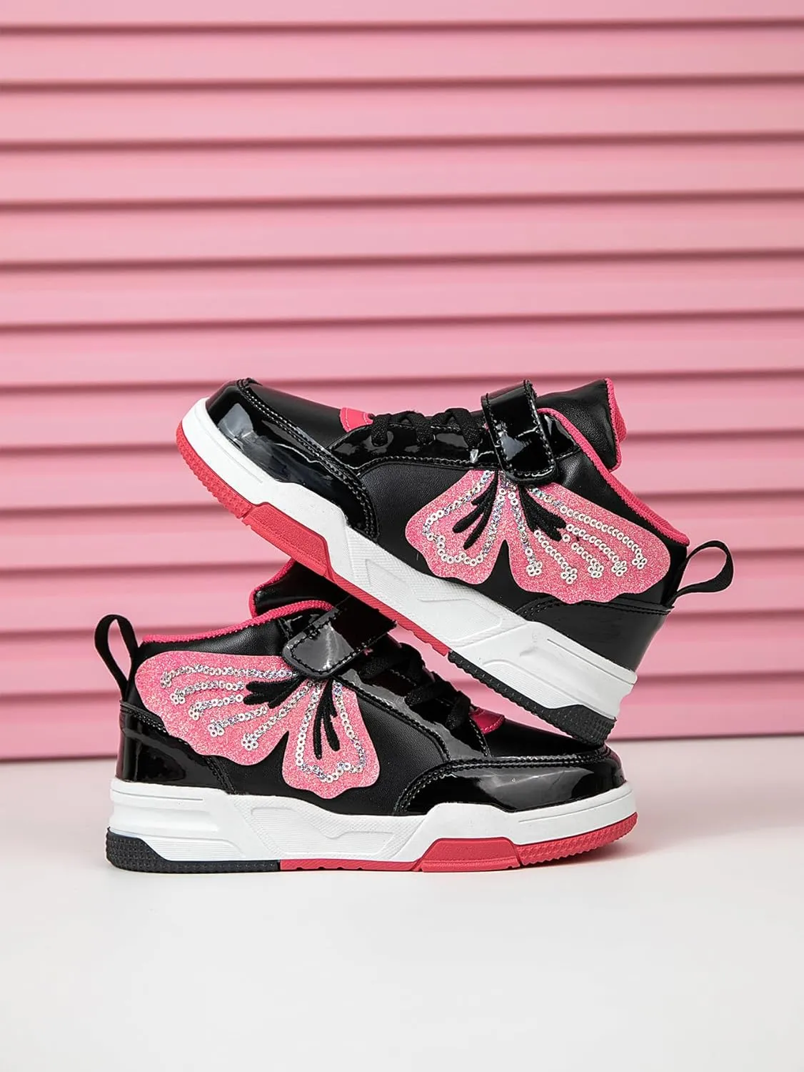 Girls Outdoor Indoor Board Shoes with Leather Upper, Breathable and Comfortable with Soft Padded Neck, Fashionable Cute Shoes Suitable for All Seasons