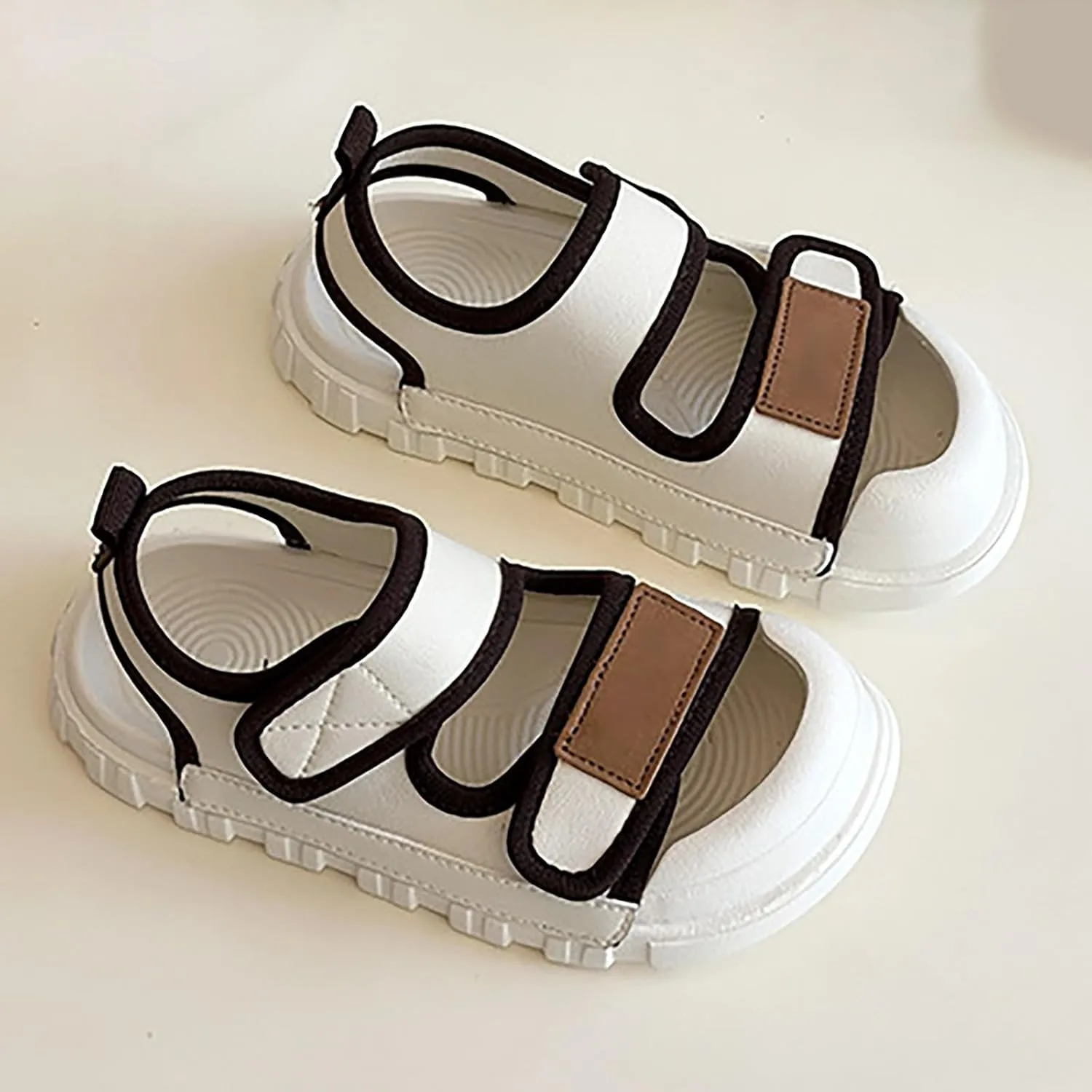 Girls Sandals Non-slip Double Adjustable Straps Lightweight Open Toe Sport Sandals Kids Soft Bottom Water Sneakers
