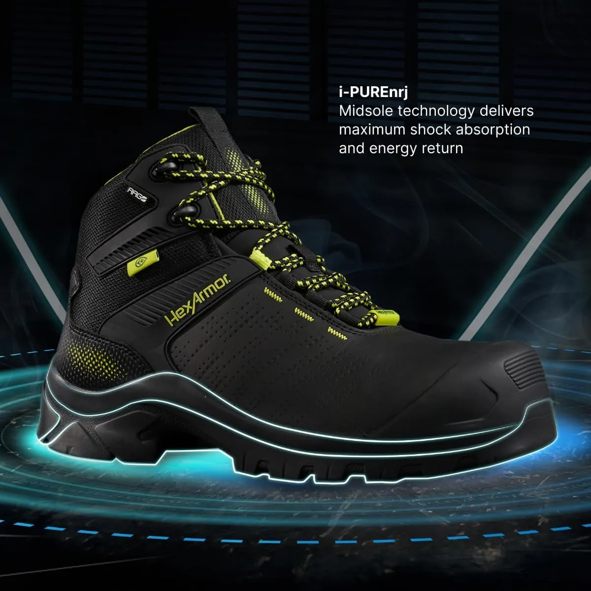 HexArmor Men's Xbase Work Boot Series, Breathable Durable Lightweight Comfortable Water Resistant Safety Construction Boots Medium Duty with Composite Toe Cap