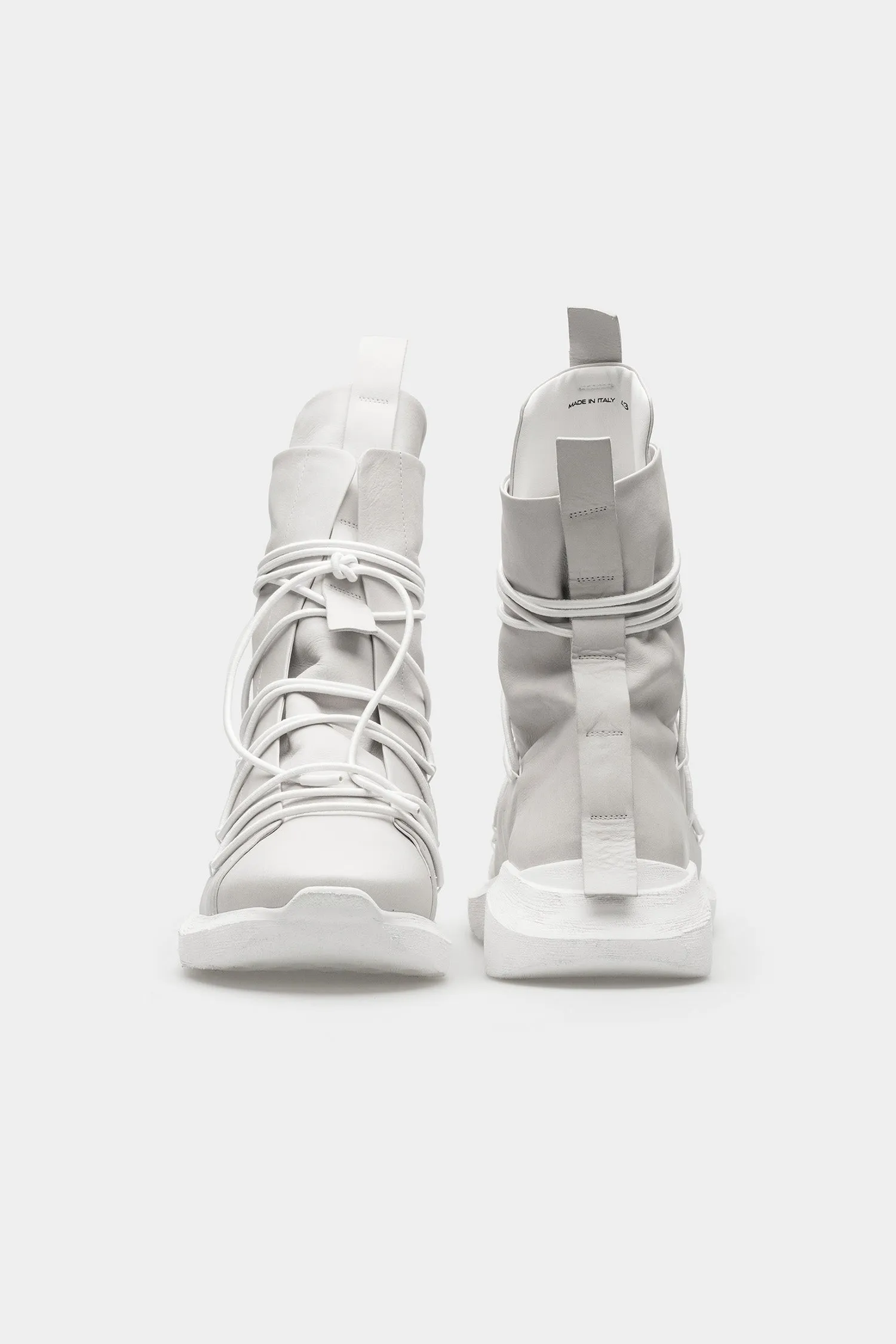 High top elastic laces sneakers, Light Grey