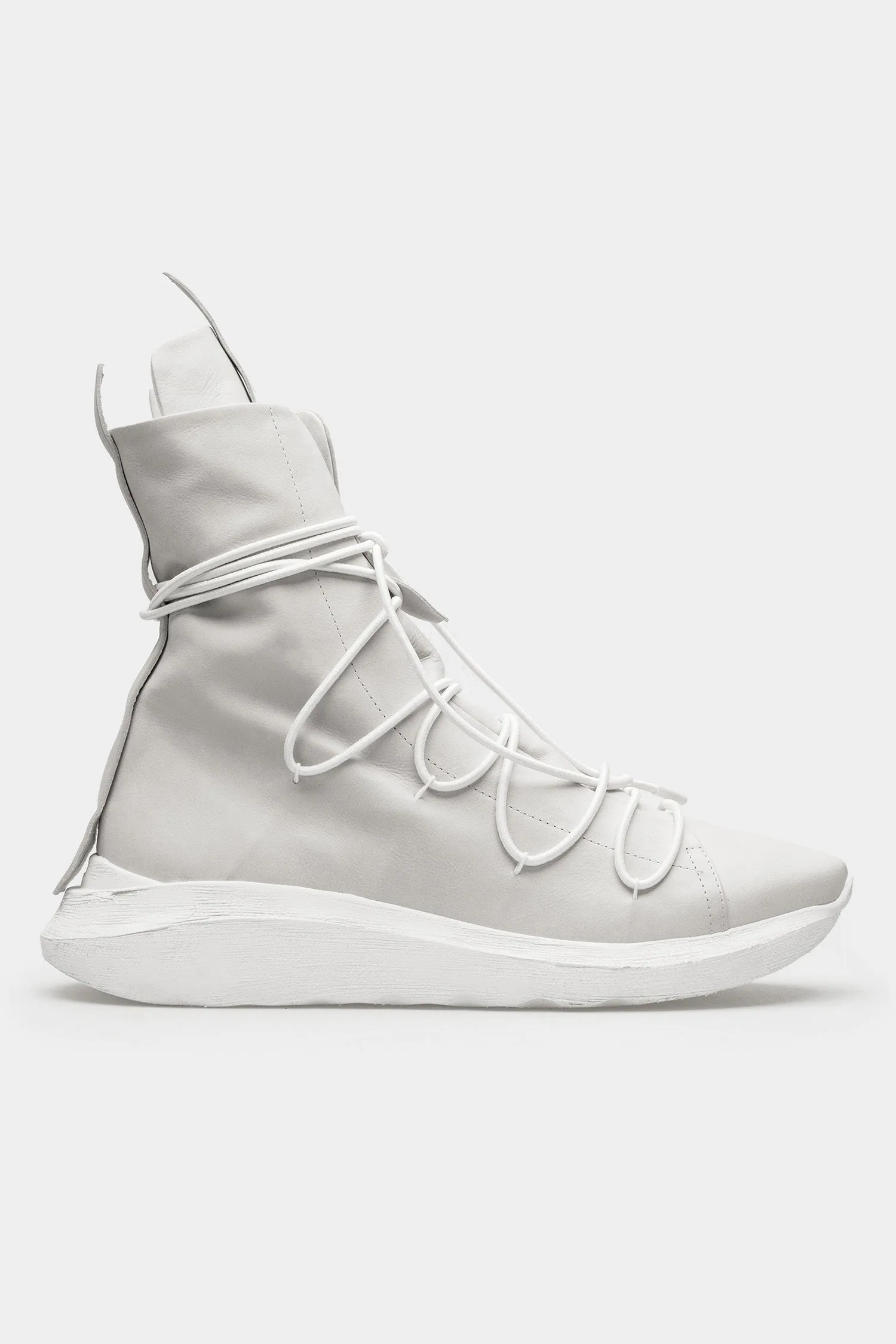 High top elastic laces sneakers, Light Grey