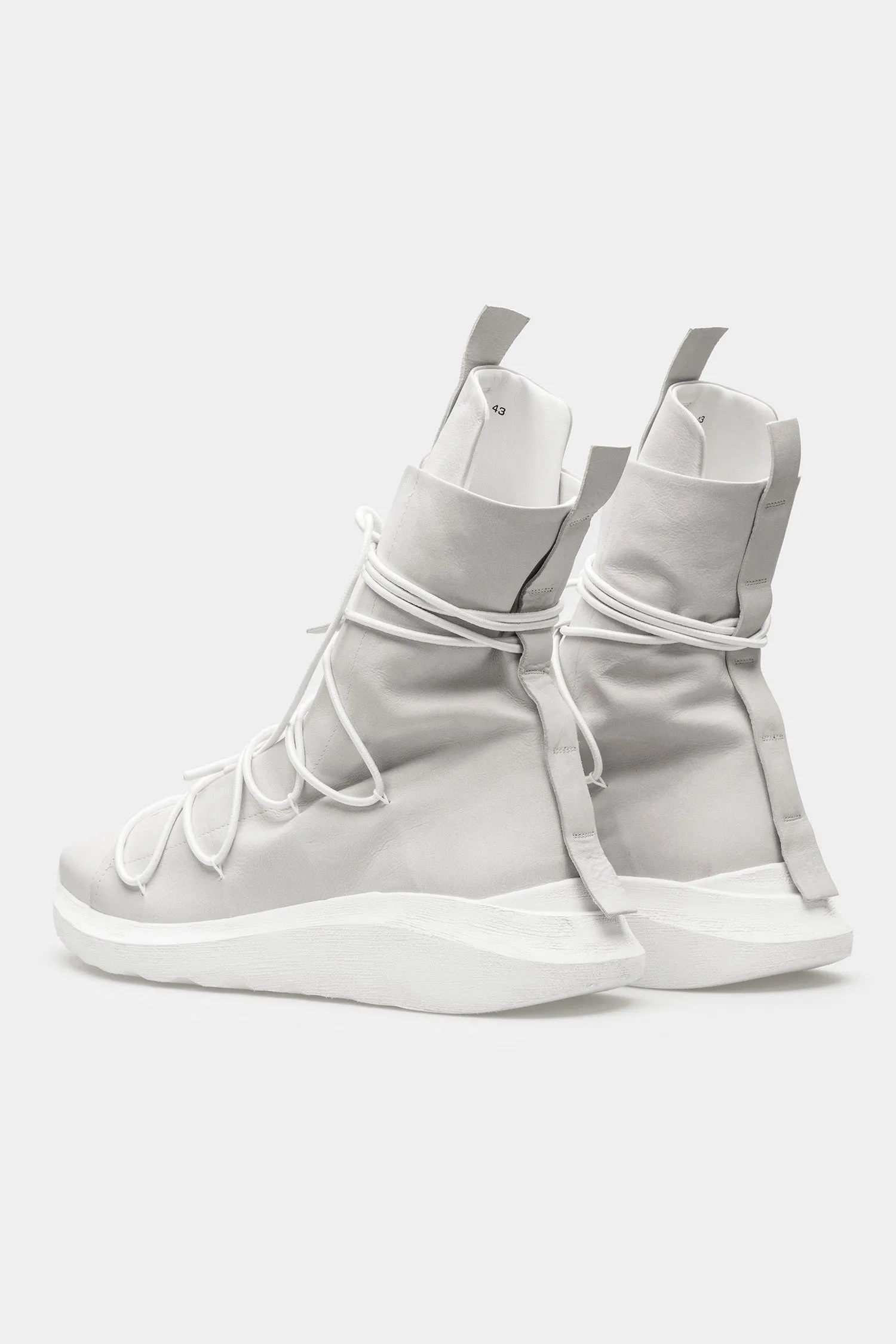 High top elastic laces sneakers, Light Grey
