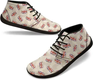 Howilath Flag Print Barefoot Shoes Men Running Cross Training Shoe, Low Zero Drop Wide Toe Walking Sneakers