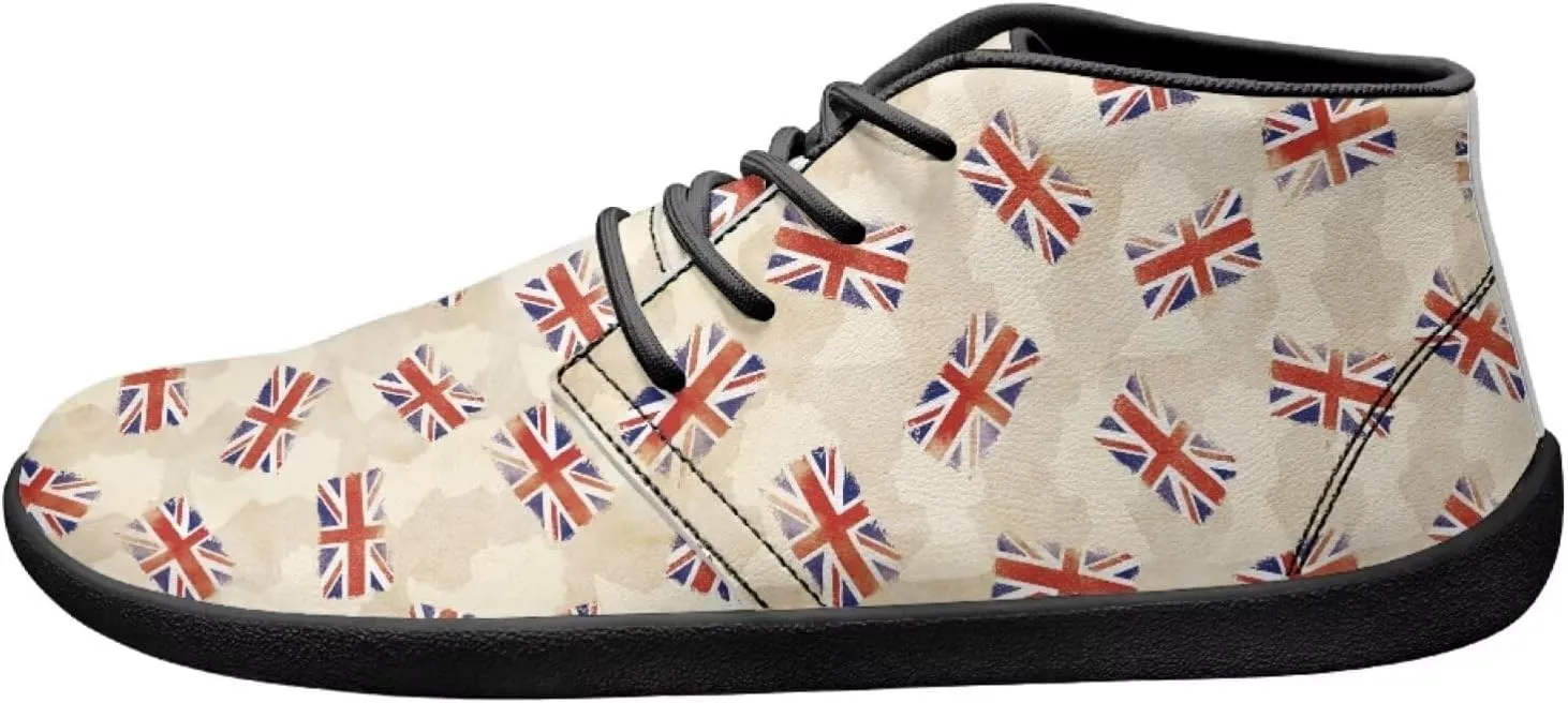 Howilath Flag Print Barefoot Shoes Men Running Cross Training Shoe, Low Zero Drop Wide Toe Walking Sneakers
