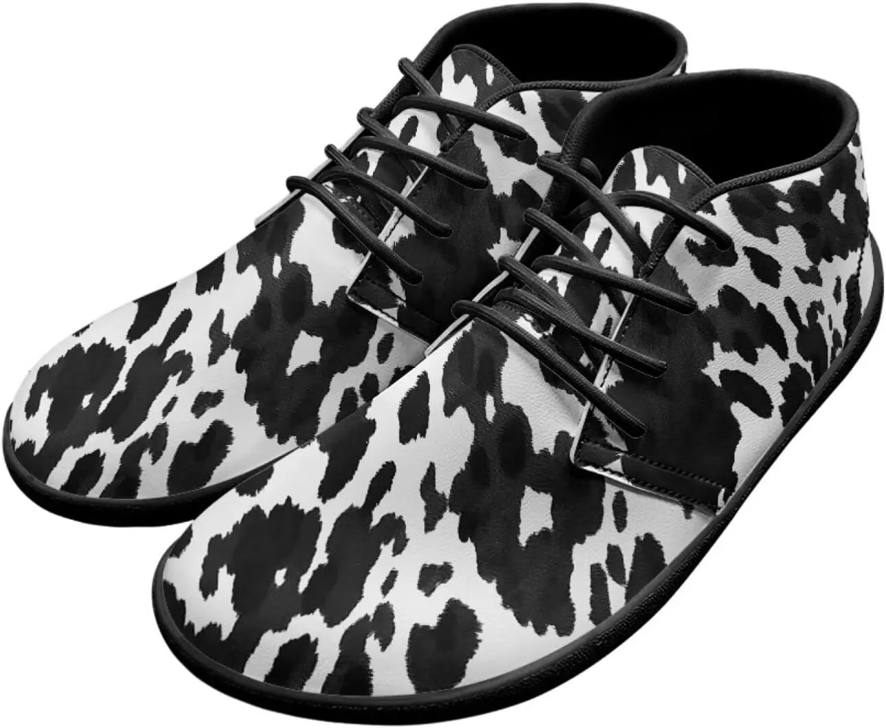 Howilath Zebra Print Barefoot Shoes Men Waterproof Running Cross Training Shoe with Zero Drop Sole Low Zero Drop Sneaker