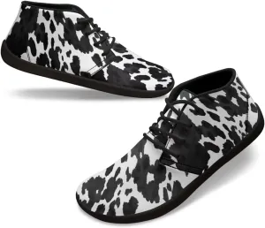 Howilath Zebra Print Barefoot Shoes Men Waterproof Running Cross Training Shoe with Zero Drop Sole Low Zero Drop Sneaker