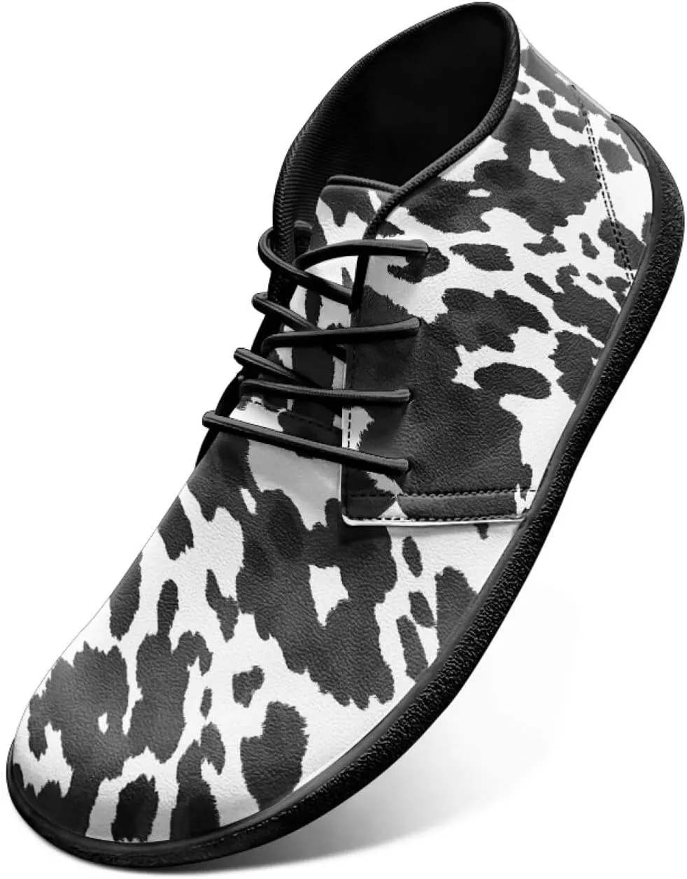 Howilath Zebra Print Barefoot Shoes Men Waterproof Running Cross Training Shoe with Zero Drop Sole Low Zero Drop Sneaker